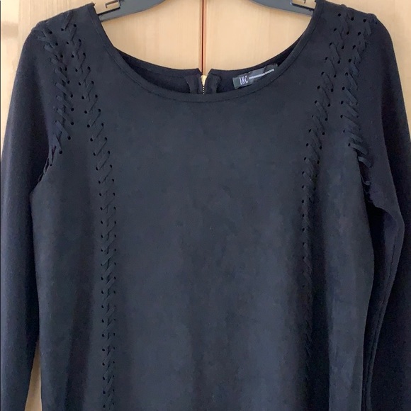 INC Black Faux Suede Sweater Midi dress Sz SM NWOT - Picture 8 of 10